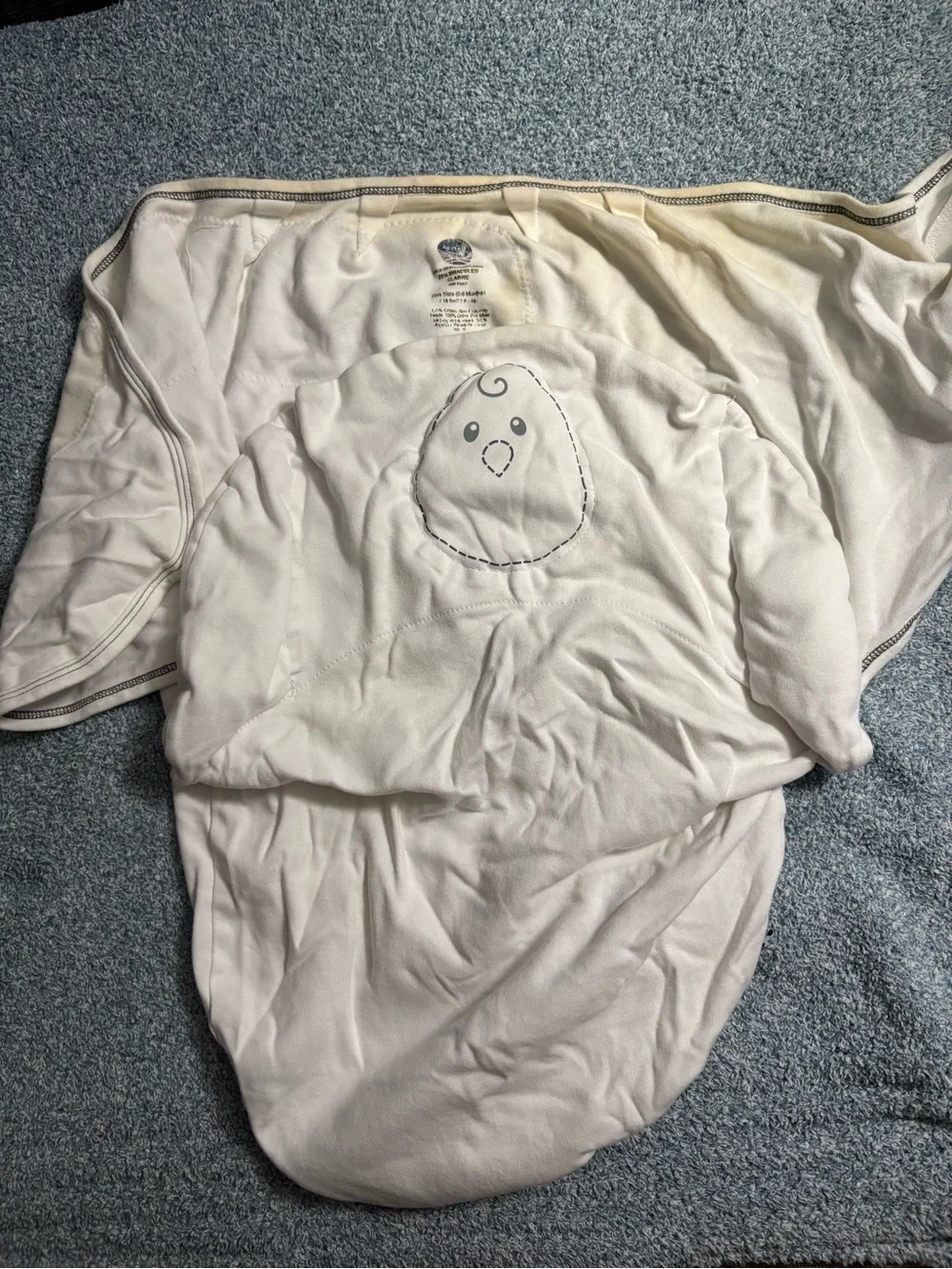 Nested bean0-3 White Baby Swaddle Sack